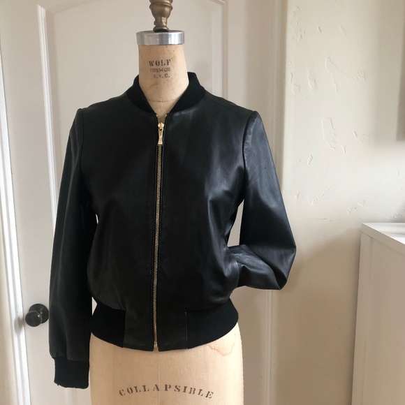 Kate Spade Leather Bomber Jacket - Picture 1 of 5